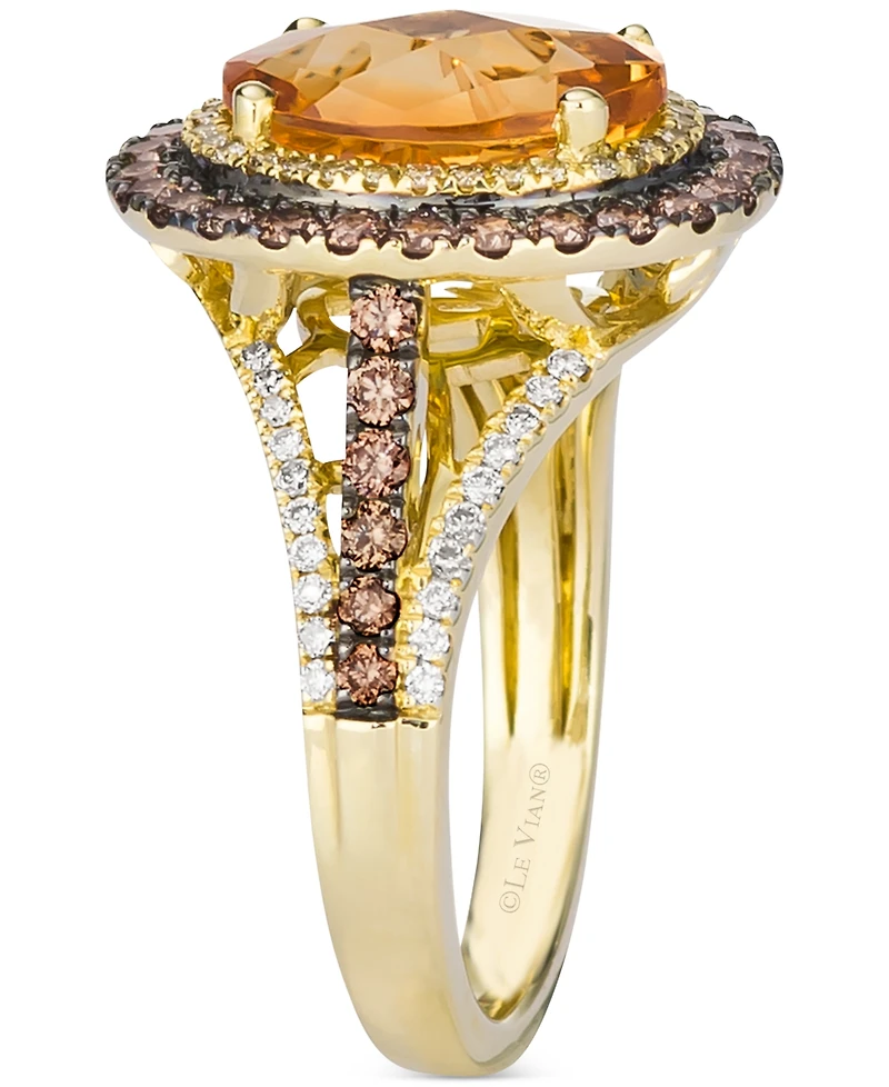 Le Vian Deep Sea Blue Topaz (4 ct. t.w.) & Diamond (7/8 ct.t.w.) Statement Ring 14k Rose Gold (Also Opal, Citrine, Amethyst, Garnet Mint Julep