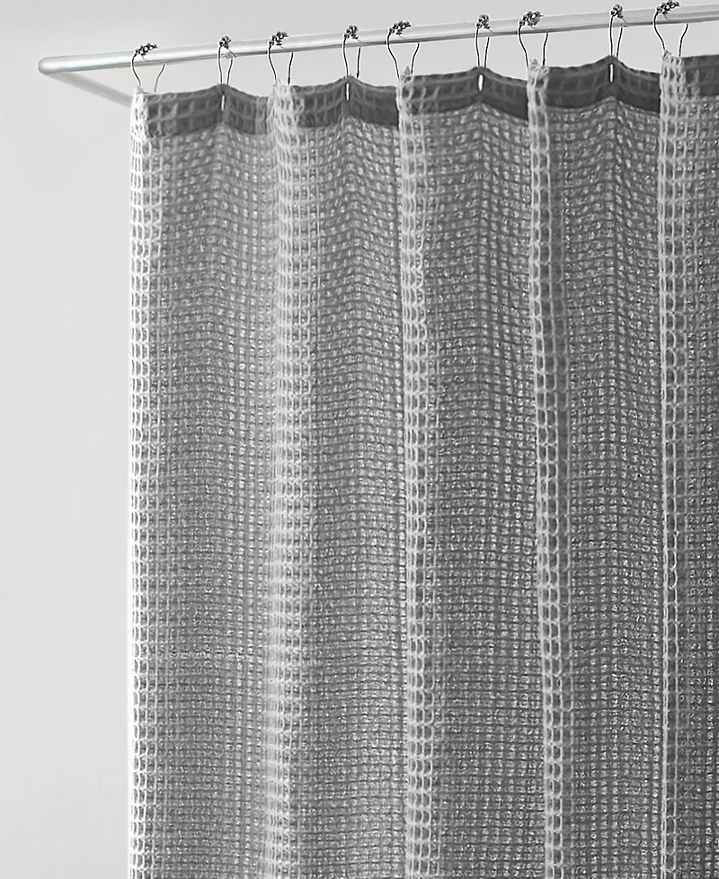 Vera Wang Marled Waffle Yarn Dyed Shower Curtain, 72" X 70"