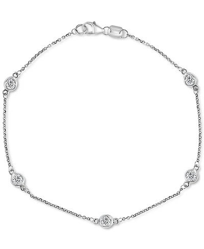 Effy Diamond Bezel Link Bracelet (1/2 ct. t.w.) in 14k White Gold