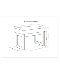 Milltown Contemporary Rectangle Footstool Ottoman Bench