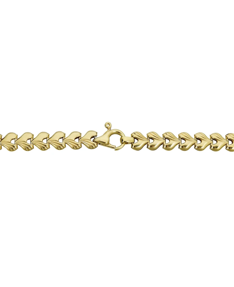 Diamond Heart 17" Heart Link Necklace (5/8 ct. t.w.) in 14k Gold-Plated Sterling Silver