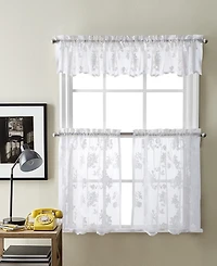 Curtainworks Sibella Lace 36" x 56" Tailored Tier, Set of 2