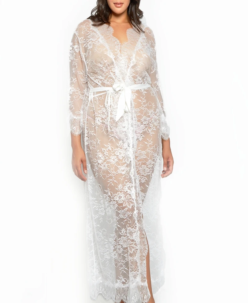 Plus Jasmine Eyelash Lace Maxi Robe