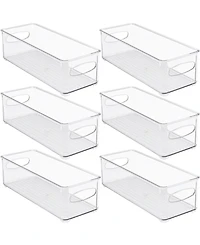 Sorbus 6 Pack Narrow Stackable Clear Storage Bins with Handles- for Kitchen Pantry, Freezer & Fridge Organization