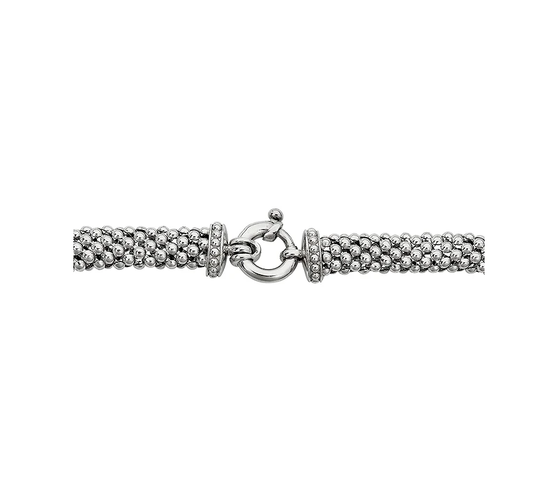 Diamond Circle Mesh 17" Statement Necklace (1/3 ct. t.w.) in Sterling Silver