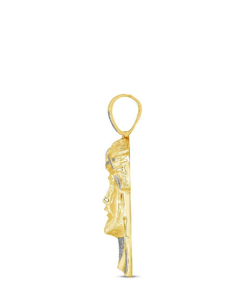 Men's Diamond Pharaoh Pendant (1/2 ct. t.w.) in 14k Gold-Plated Sterling Silver