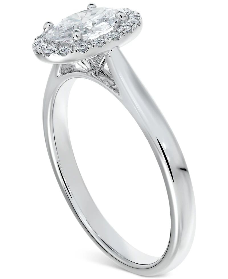 Portfolio by De Beers Forevermark Diamond Oval Halo Engagement Ring (5/8 ct. t.w.) in 14k White Gold