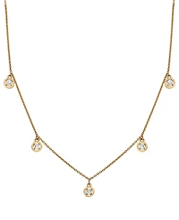 Wrapped Diamond Dangle Statement Necklace (1/4 ct. t.w.) in 14k Gold, 16" + 2" extender, Created for Macy's