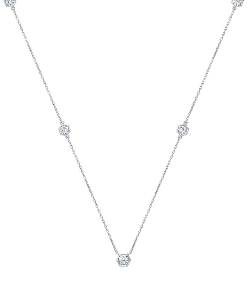 Portfolio by De Beers Forevermark Diamond Honeycomb Station Statement Necklace (7/8 ct. t.w.) in 14k White or Yellow Gold, 16" + 2" extender