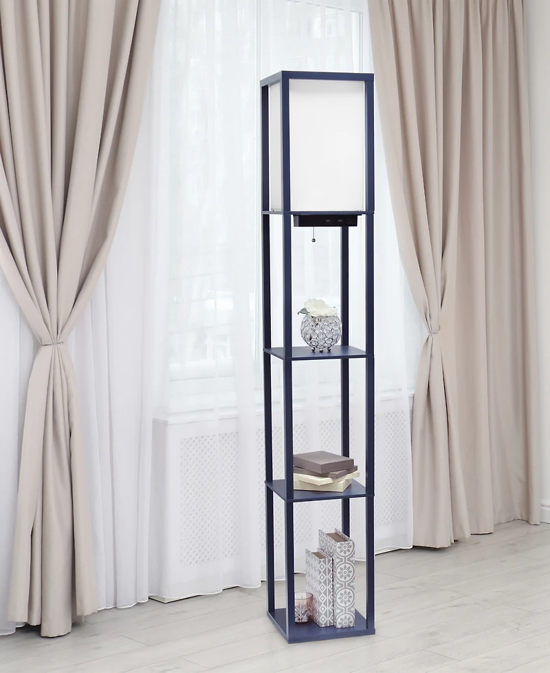 Simple Designs Floor Lamp Etagere Organizer Storage Shelf