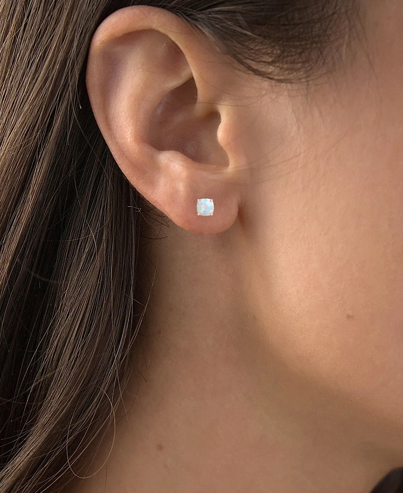 Lab-Grown Opal Stud Earrings (3/4 ct. t.w.) Sterling Silver