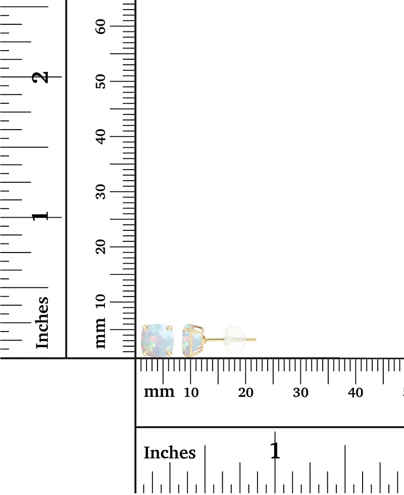 Lab-Grown Opal Stud Earrings (3/4 ct. t.w.) in Sterling Silver