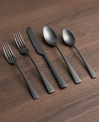 Cambridge Silversmiths Cerys Black Satin 20-Piece Flatware Set, Service for 4
