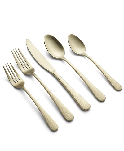 Cambridge Silversmiths Keene Hammered Satin 20-Piece Flatware Set, Service for 4