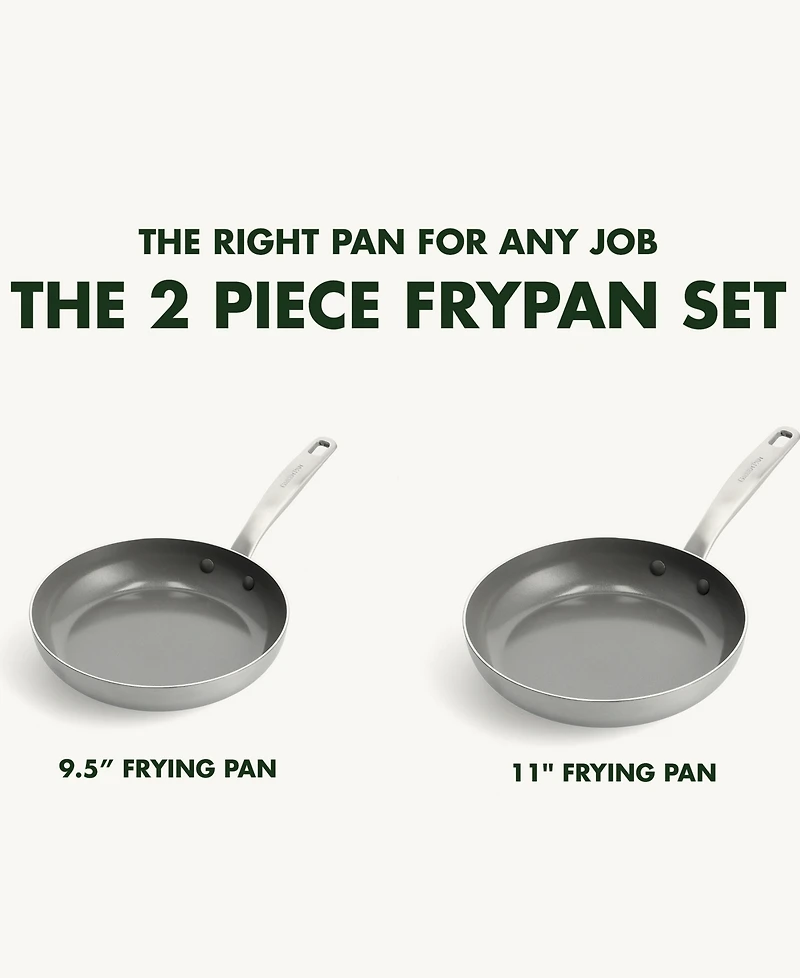 GreenPan Chatham Stainless Ceramic Nonstick 2-Pc. Frypan Set
