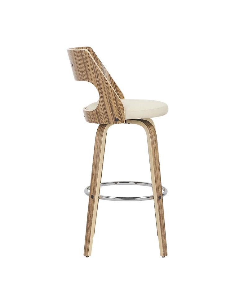 Cecina Mid-Century Modern Barstool with Swivel, Set of 2