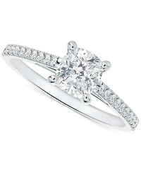 Portfolio by De Beers Forevermark Diamond Cushion-Cut Cathedral Solitaire & Pave Engagement Ring (5/8 ct. t.w.) in 14k White Gold