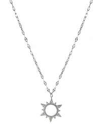 Giani Bernini Cubic Zirconia Sun Pendant Necklace in Sterling Silver, 16" + 2" extender, Created for Macy's