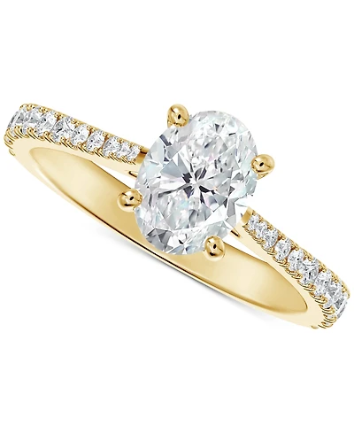Portfolio by De Beers Forevermark Diamond Oval-Cut Solitaire Tapered Pave Engagement Ring (1-1/10 ct. t.w.) in 14k Gold
