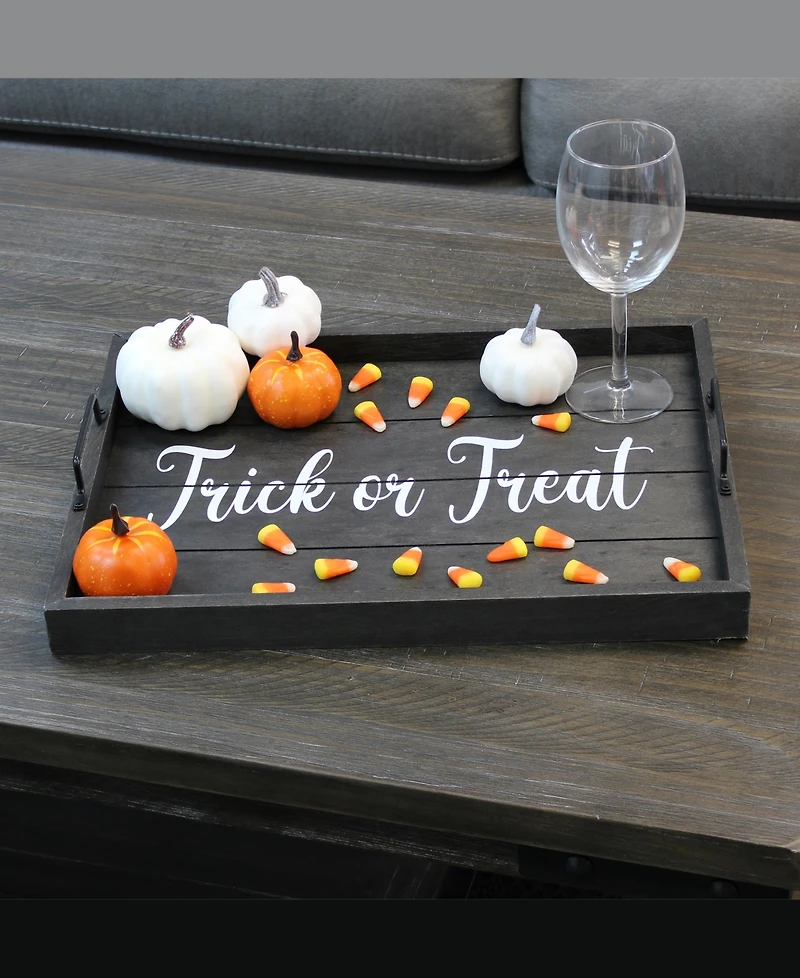 Elegant Designs Decorative Wood Serving Tray with Handles