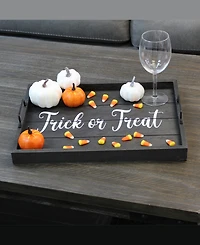 Elegant Designs Decorative Wood Serving Tray with Handles