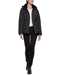 Calvin Klein Women's Faux-Fur-Trim Hooded Puffer Coat, Created for Macy's