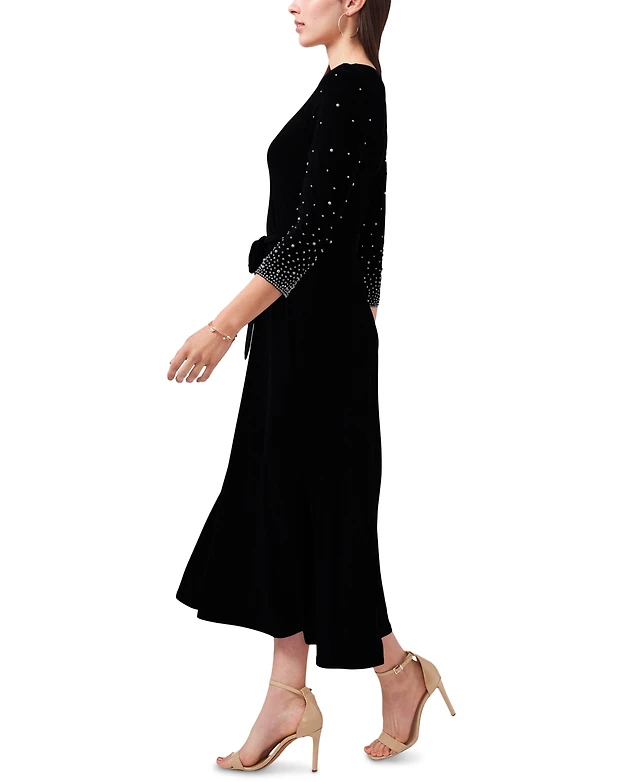 black square neck long sleeve mini dress in - 2 / Regular Color:Black Royal add skyscraper heels for Pool Party Junior's B.Darlin Black A-Line