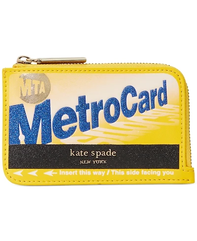 Kate Spade New York Ny On A Roll Leather Metro Card Zip Cardholder