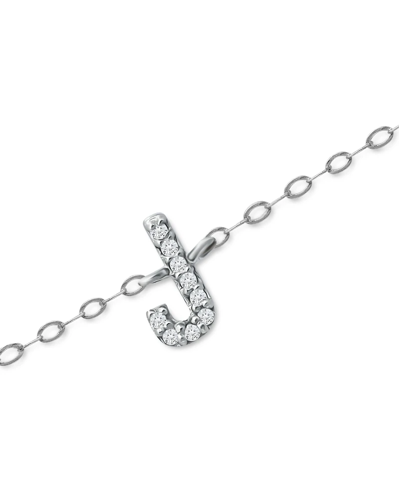 Giani Bernini Cubic Zirconia Initial Ankle Bracelet in Sterling Silver, Created for Macys
