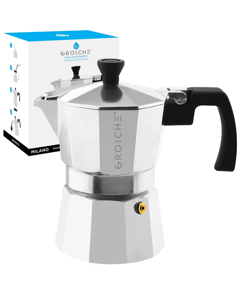 Grosche Milano Stovetop Espresso Maker Moka Pot 3 Espresso Cup Size 5 oz