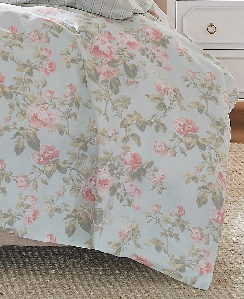 Laura Ashley Madelynn Cotton Reversible 2 Piece Duvet Cover Set, Twin