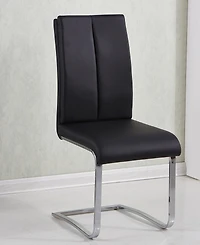 England Modern Faux Leather with Chrome Dining Side Chairs, Set of 2
