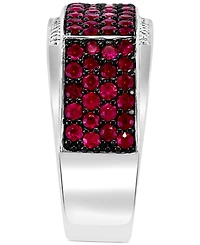 Effy Men's Ruby (2-1/2 ct. t.w.) & Diamond (1/10 Ring Sterling Silver