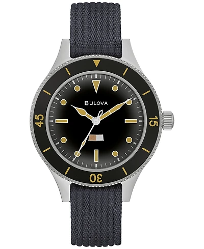 Bulova Men's Automatic Mil-ships-w-2181 Navy Nylon Strap Watch 41mm - Limited Edition