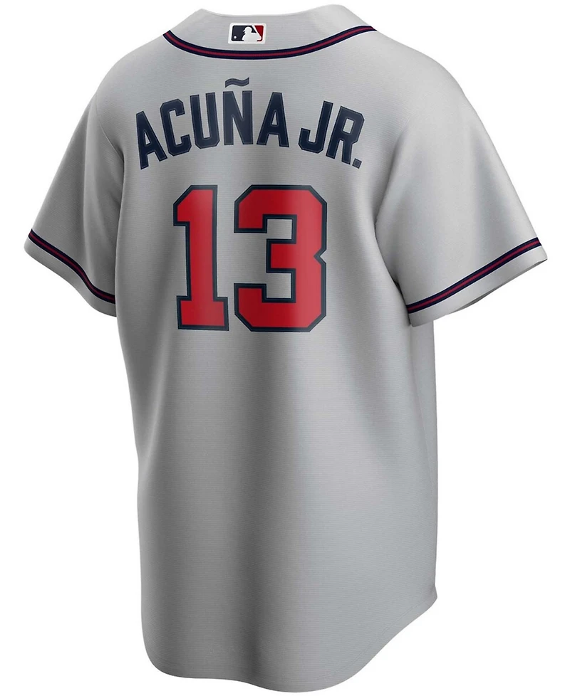 Men's Ronald Acuna Jr. Gray Atlanta Braves Road Replica Player Name Jersey