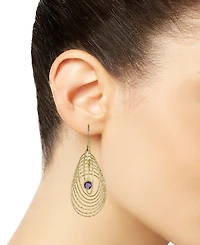 Garnet Bezel Spiral Drop Earrings (2 ct. t.w.) 14k Gold-Plated Sterling Silver (Also Amethyst)