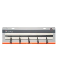 Spectrum Rowan Wall Mount 5-Hook Wood Entryway Storage and Organization Rack