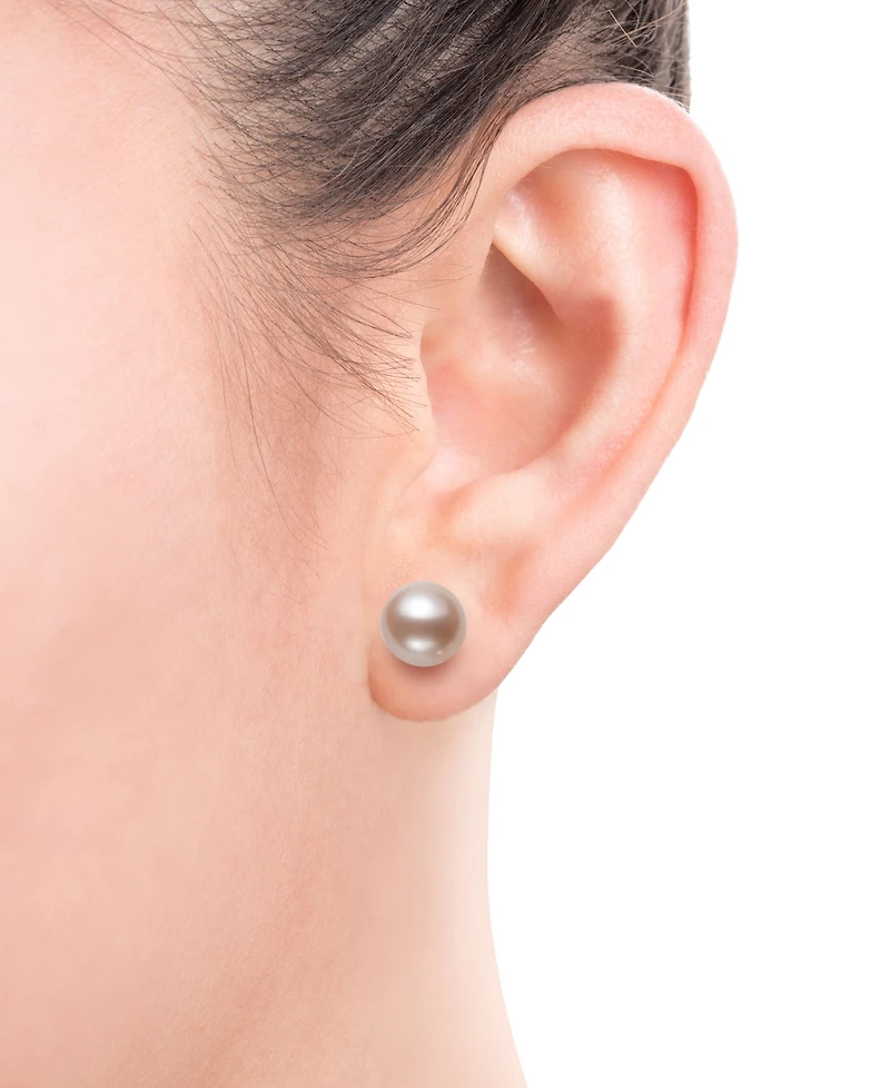 Belle de Mer Cultured Freshwater Button Pearl (8-9mm) Stud Earrings