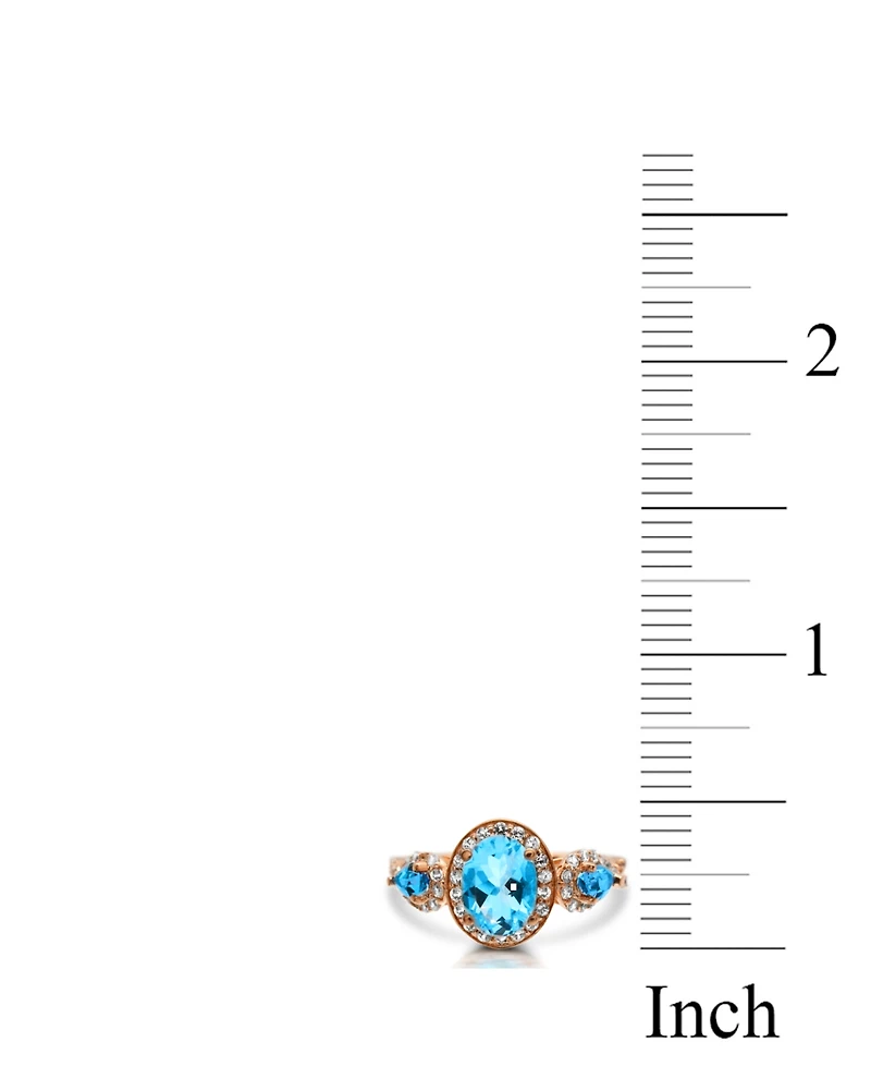Aquamarine (1-1/2 ct. t.w.) Diamond (1/2 ct. t.w.) Ring in 14K Rose Gold