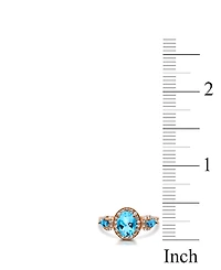 Aquamarine (1-1/2 ct. t.w.) Diamond (1/2 ct. t.w.) Ring in 14K Rose Gold