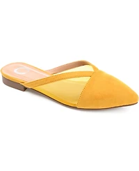 Journee Collection Women's Reeo Mesh Pointed Toe Slip On Mules