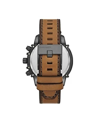 Diesel Men's Griffed Chronograph Brown Leather Watch 48mm