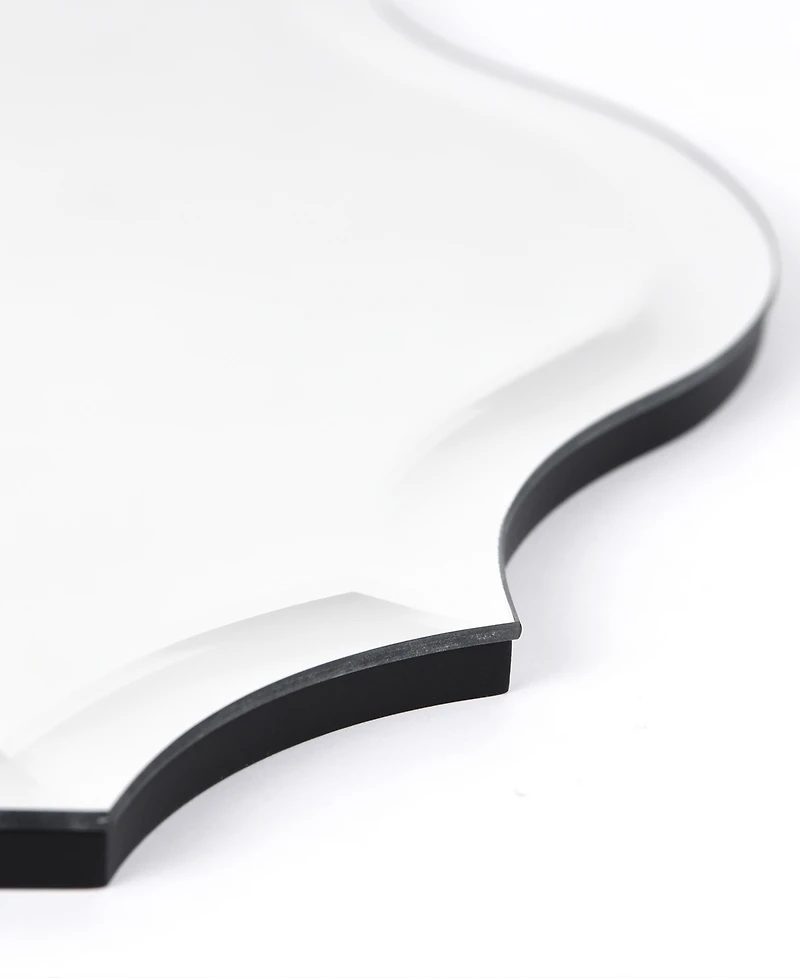 Empire Art Direct Frameless Beveled Oblong Scalloped Wall Mirror
