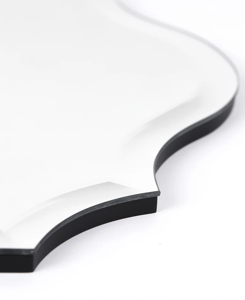 Empire Art Direct Frameless Beveled Oblong Scalloped Wall Mirror