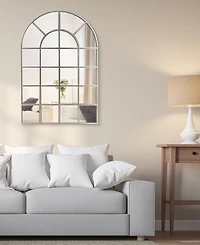 Empire Art Direct Solid Wood Base Covered with Beveled Arch Window Mirror - 30" x 40"