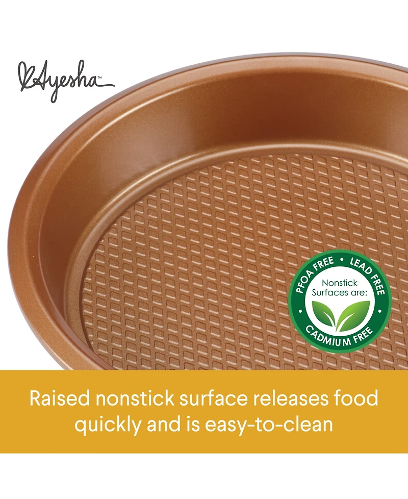 Ayesha Curry Bakeware Nonstick Cookie Pan, Loaf Pan, and Cake Pan Set, 7-Piece