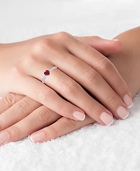 Red, Green, Purple, or White Heart Cubic Zirconia Ring Rhodium Plated Sterling Silver