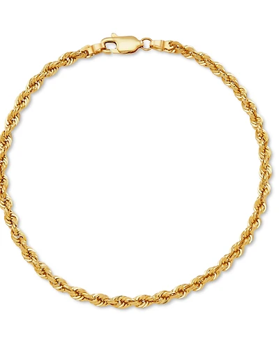Lightweight Rope Link Chain Bracelet in 14k Gold