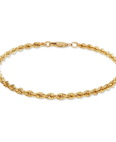 Lightweight Rope Link Chain Bracelet in 14k Gold