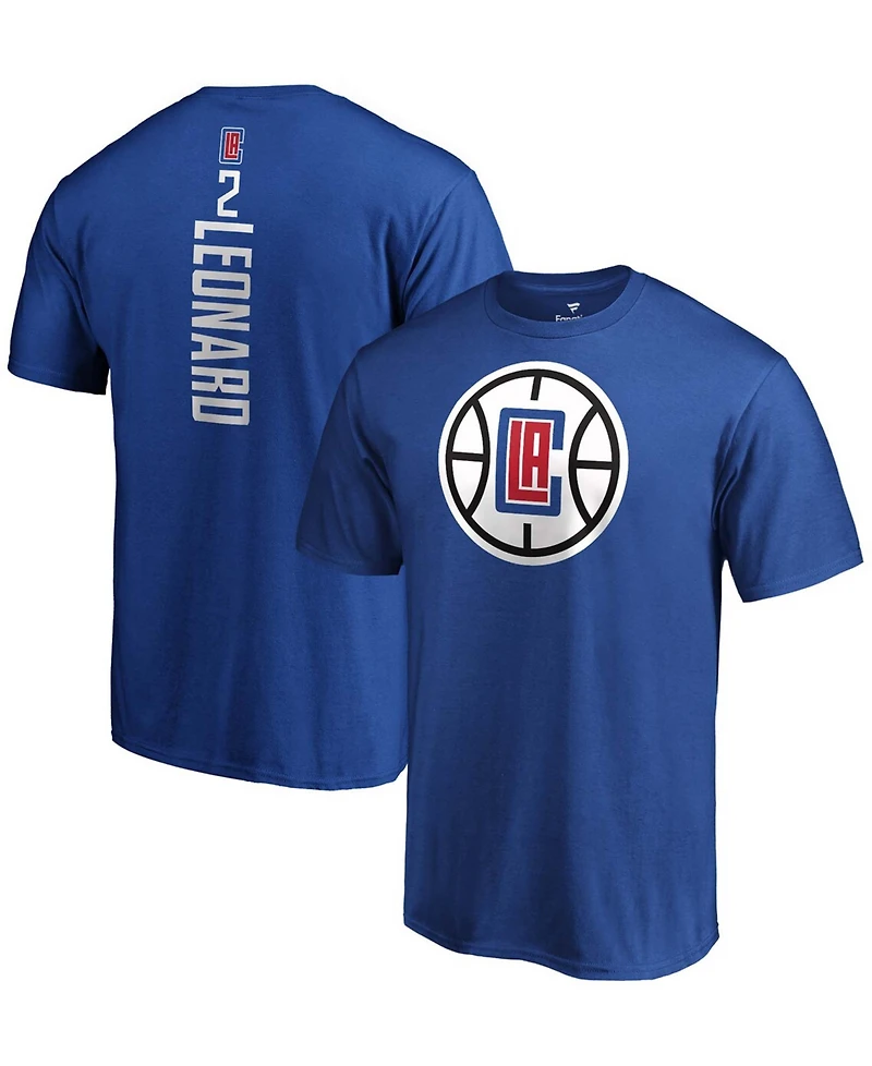 Men's Kawhi Leonard Blue La Clippers Playmaker Name and Number T-shirt